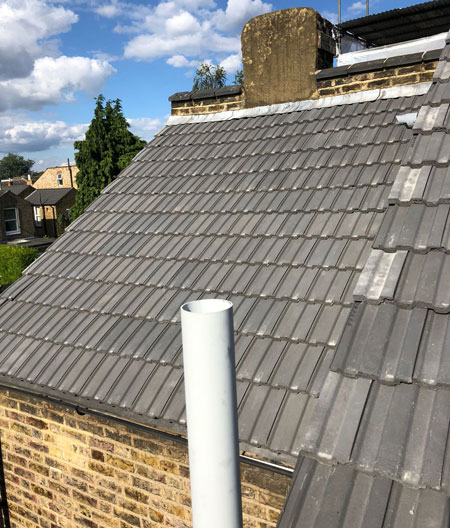 Professional re-roofing service in progress